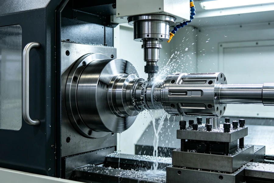 Mill-Turn CNC machining complex rotational metal component