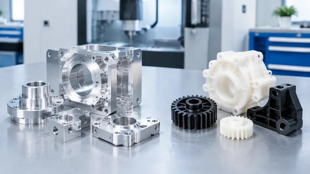 Custom CNC machined metal and plastic parts with different tolerance requirements